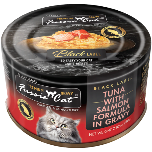 (原箱優惠)(新包裝) Fussie Cat 80g Premium Gravy Black Label ((Tuna with Salmon Formula)) in Gravy 全齡肉汁主食罐 極品吞拿魚+三文魚 80克 X24罐 (FUG-GRC) (原箱優惠)(新包裝) Fussie Cat 80g Premium Gravy Black Label ((Tuna with Salmon Formula)) in Gravy 全齡肉汁主食罐 極品吞拿魚+三文魚 80克 X24罐 (FUG-GRC)